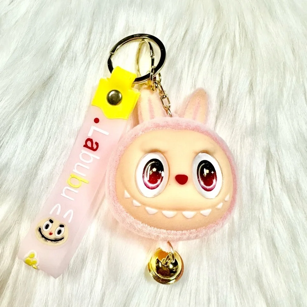 Adorable Labubu Monster Keychain Set of 6 - Pink, Yellow, Gray, red, green, purp